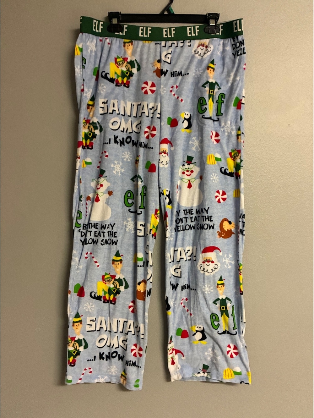 Official Elf Movie Buddy The Elf Christmas Lounge Pants Size L/XL